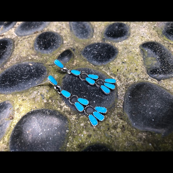 Native American Turquoise Dangle Earrings - Picture 13 of 14